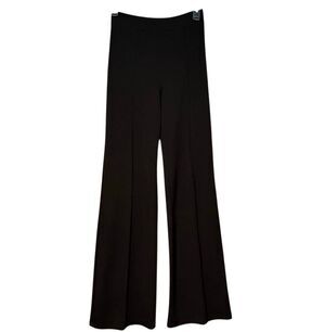 La Banga black high waisted wide leg pull on pants with front seam - S